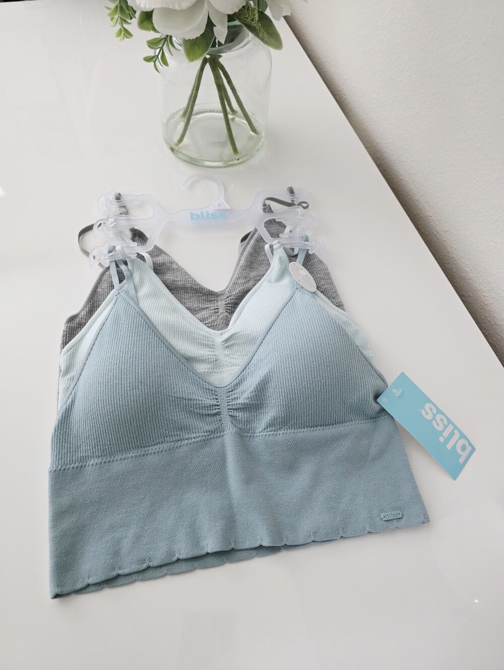 BLISS💦 Brand New 3-Pack Super Soft Removable Cup Bralette SIZE S